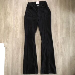 Revice Venus Flare Denim Jeans Jet Black Wash Size 26